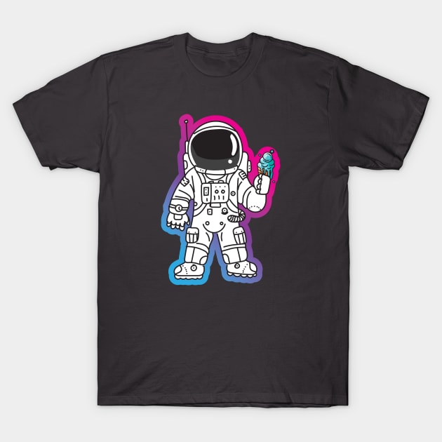 Astronaut Ice Cream T-Shirt by Vin Zzep